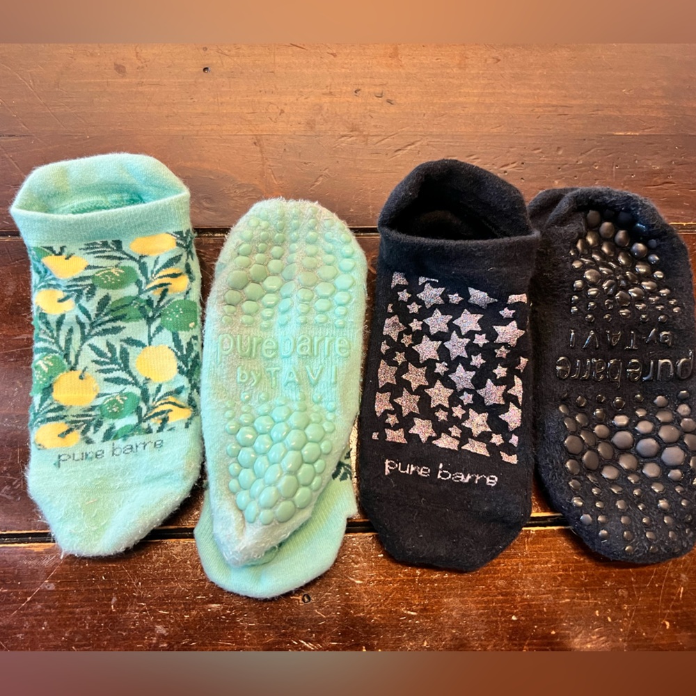 Pure Barre Sticky Socks. 2 pairs. Size Small.